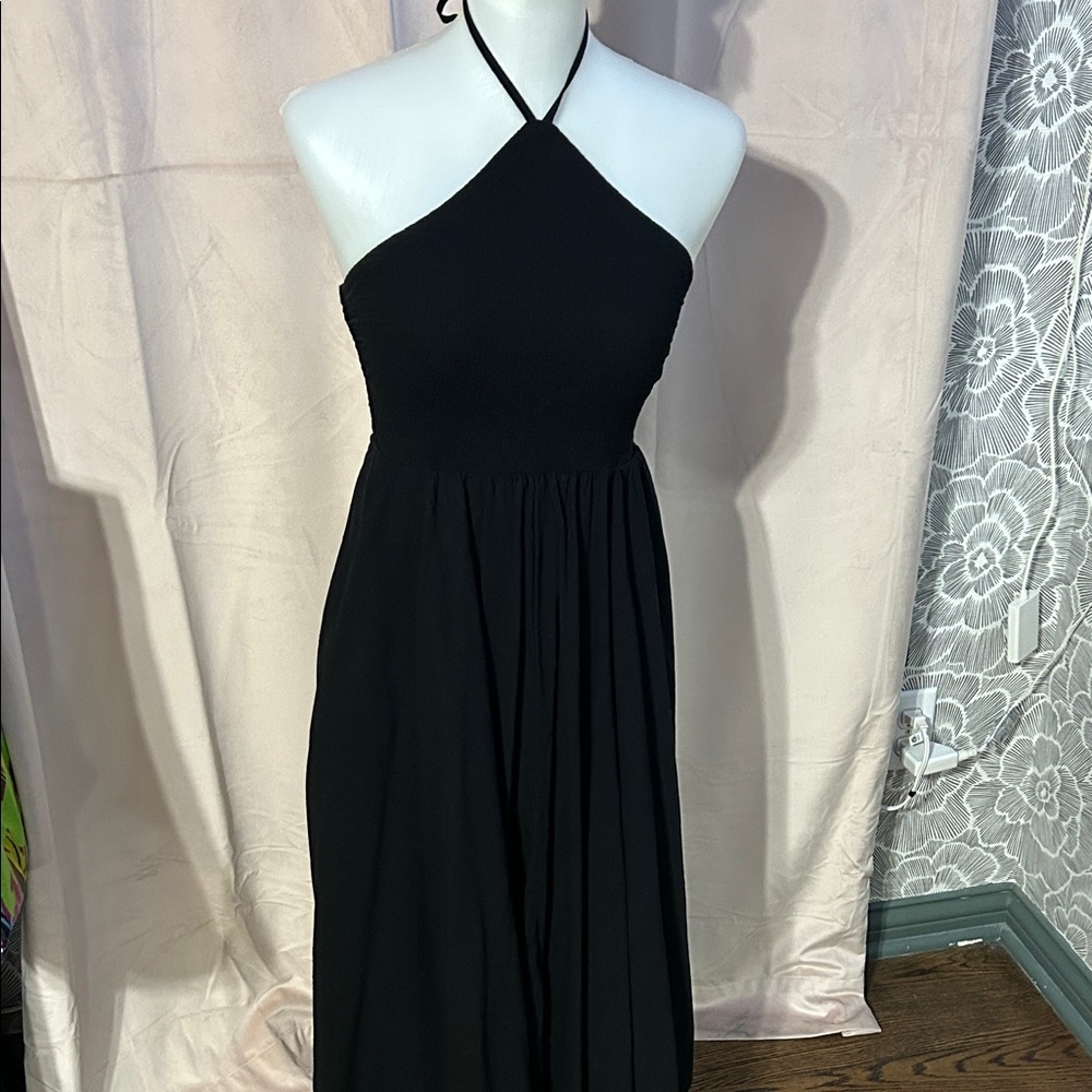 Long Black Tied Summer Dress
